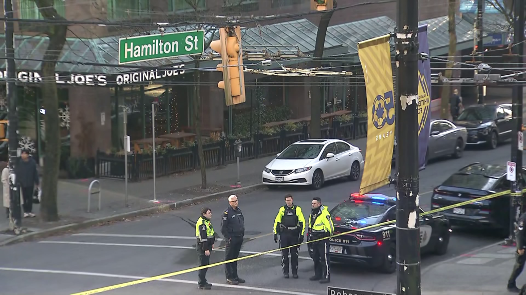 Vancouver Police officers responded to a "violent" incident that left multiple people injured Wednesday. (CityNews Image)