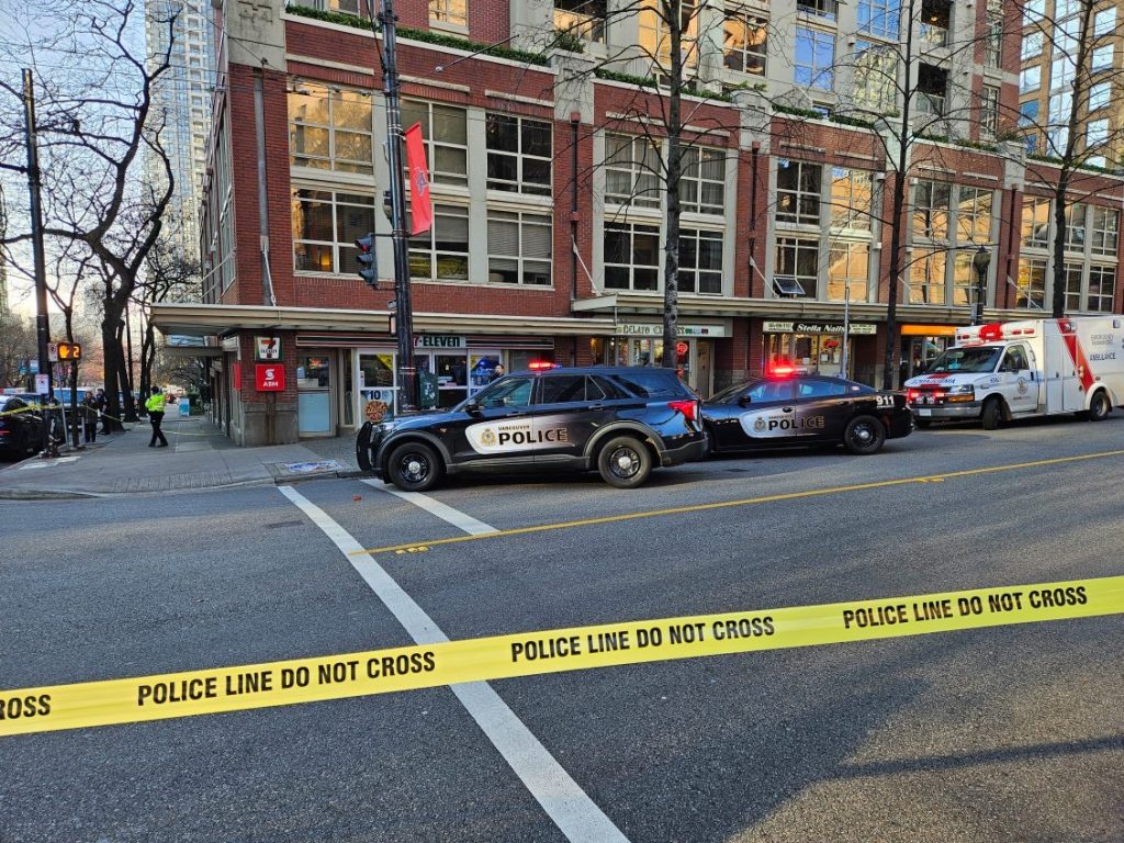 Vancouver Police responding to 'violent' stabbings downtown, suspect shot