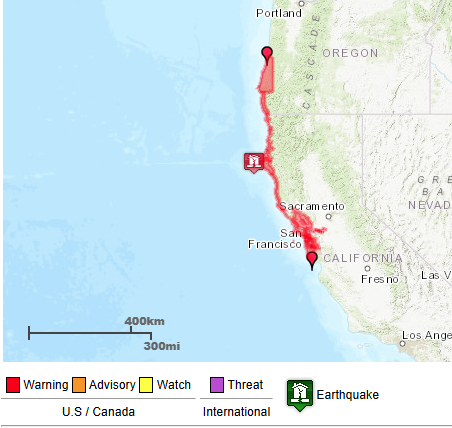 Tsunami warning issued for California, Oregon after earthquake