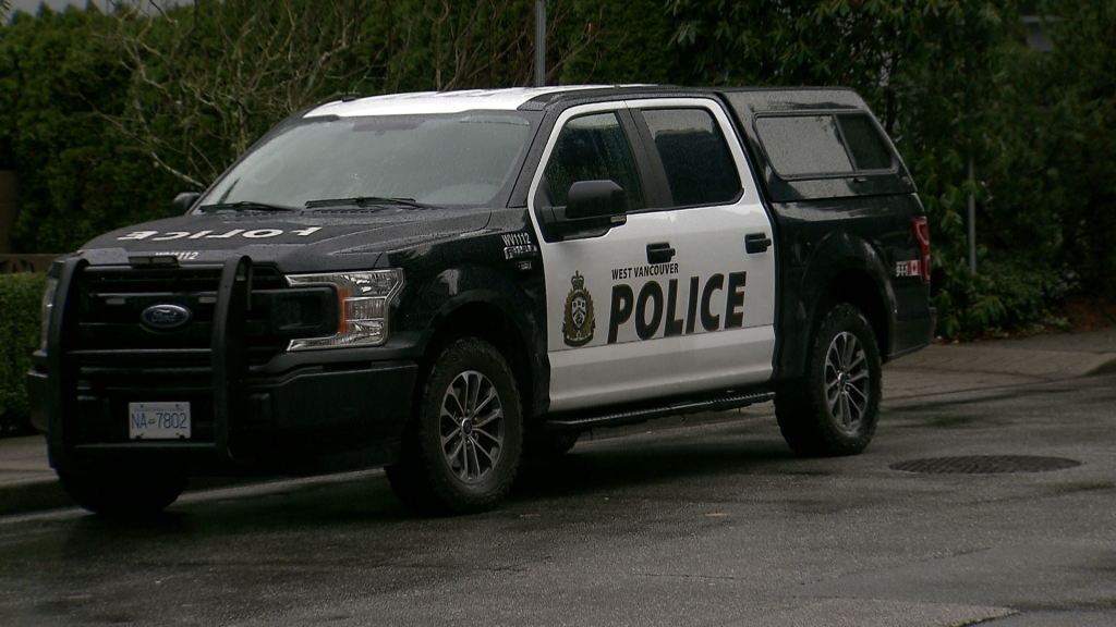 West Vancouver Police on scene of a homicide on Friday December 13, 2024.