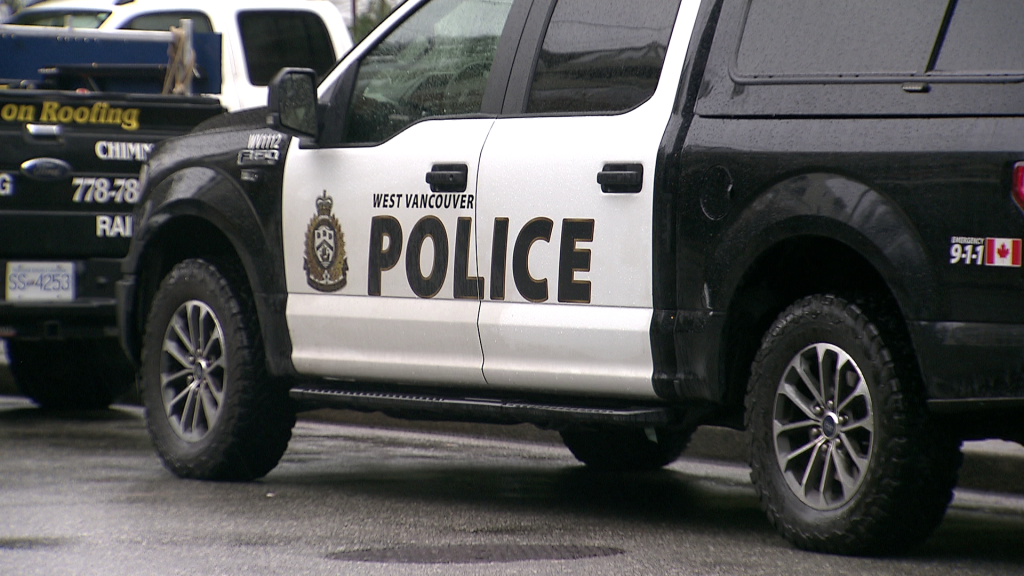 West Vancouver Police on scene of a homicide on Friday December 13, 2024.