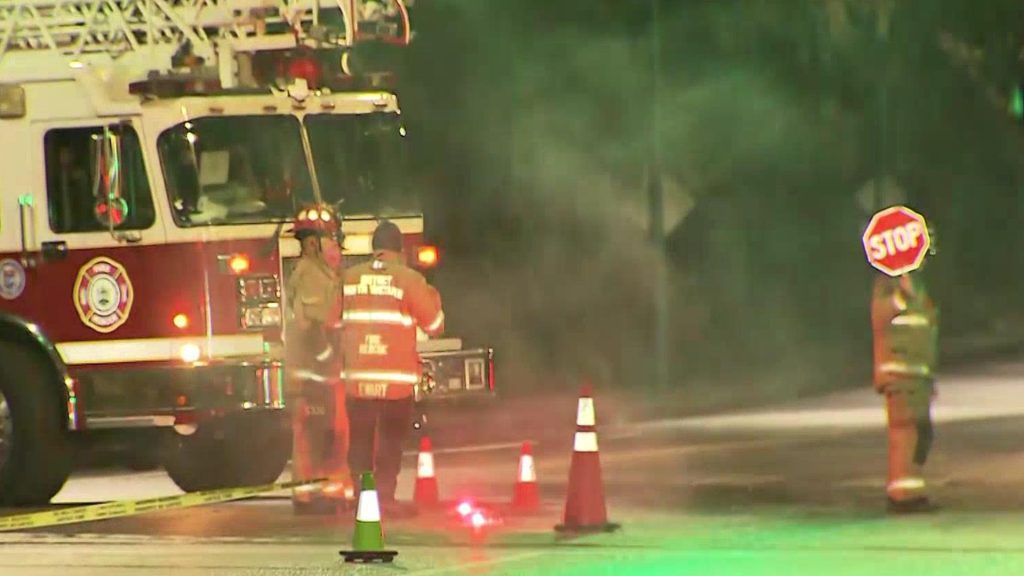 Emergency crews on scene of a serious collision in North Vancouver on Sunday December 16, 2024.