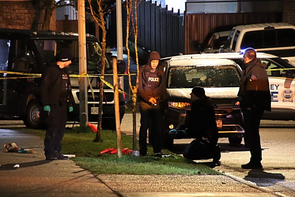 According to the Surrey Police Service, just before 6 p.m. on Dec. 16, police responded to reports of a woman saying that she and her husband had been shot outside a home on 67B Avenue near 126 Street.(Shane MacKichan Image)