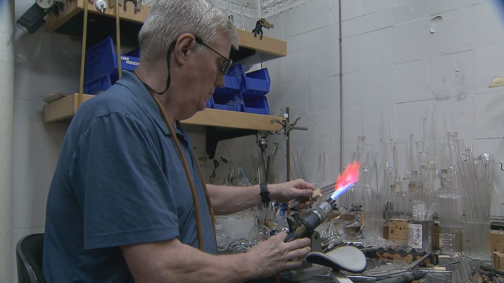 A glassblower at UBC is creating 'beaker mugs' to honour the memory of his daughter and raise money for BC Children's Hospital.