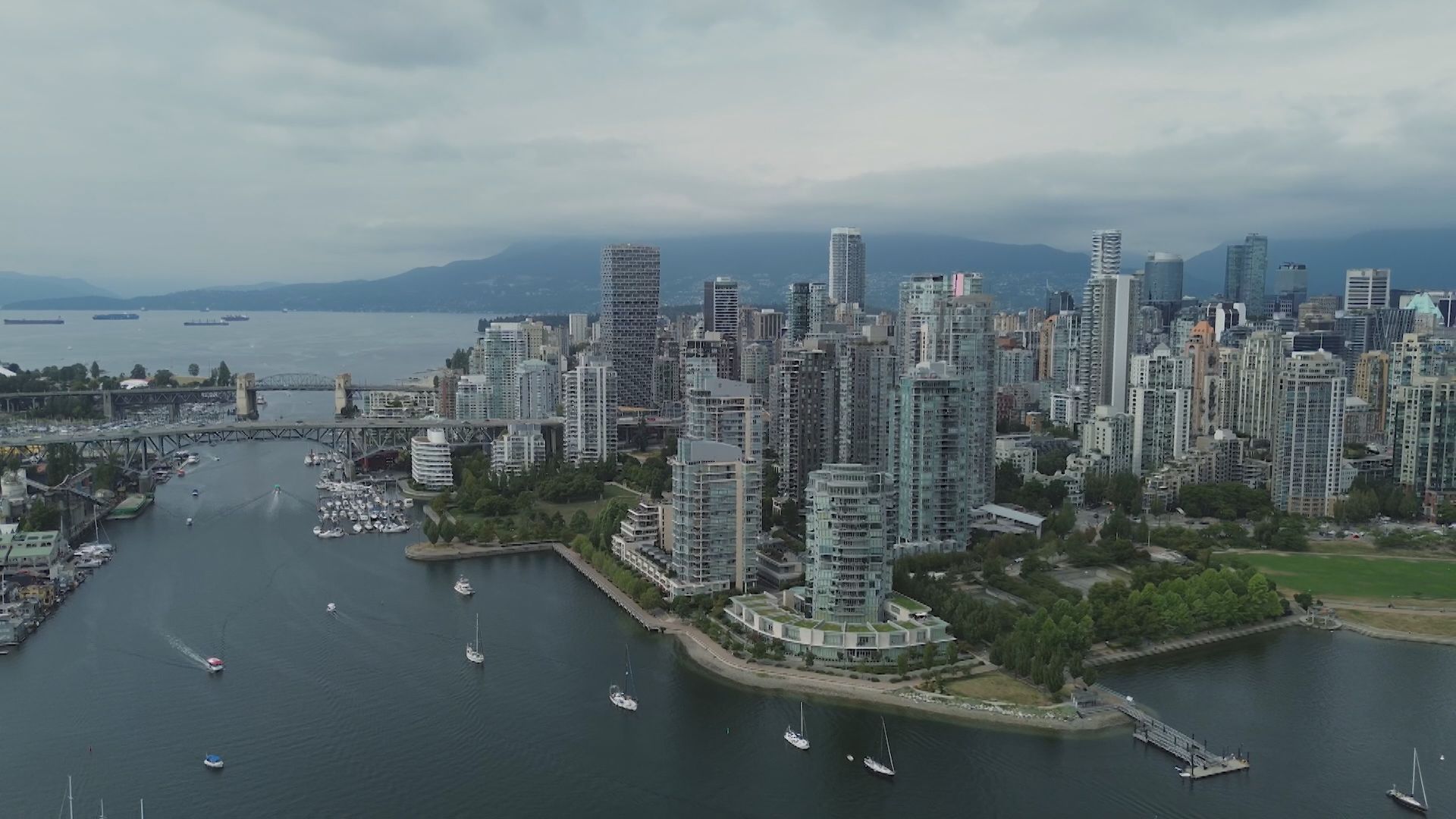 An aerial view of downtown Vancouver on December 19, 2024. (Photo CityNews)