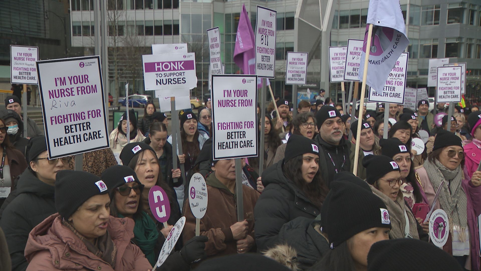 B.C. nurses rally in Vancouver for safer working conditions