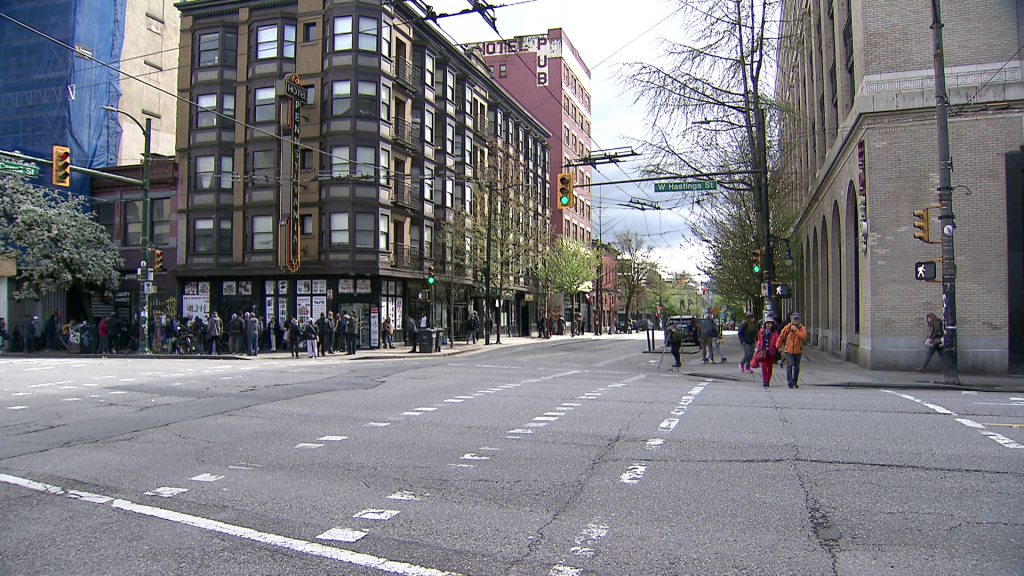 West Hastings Street near Carrall Street in Vancouver