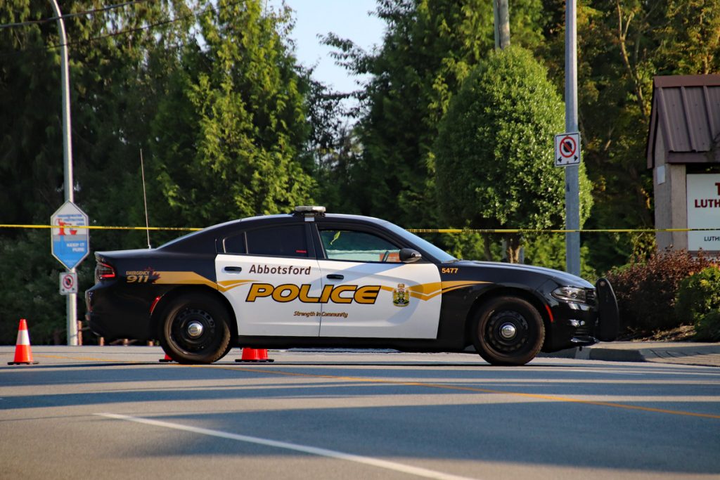 A motorcyclist is in the hospital following a serious crash in Abbotsford Sunday afternoon. (Credit 1st Due Media)