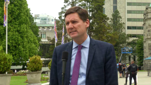 B.C. Premier David Eby speaks in Victoria