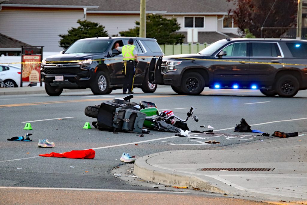 Emergency crews respond to the scene of a crash