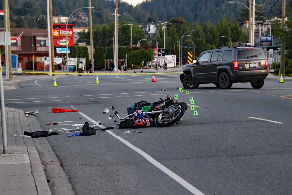 Emergency crews respond to the scene of a crash