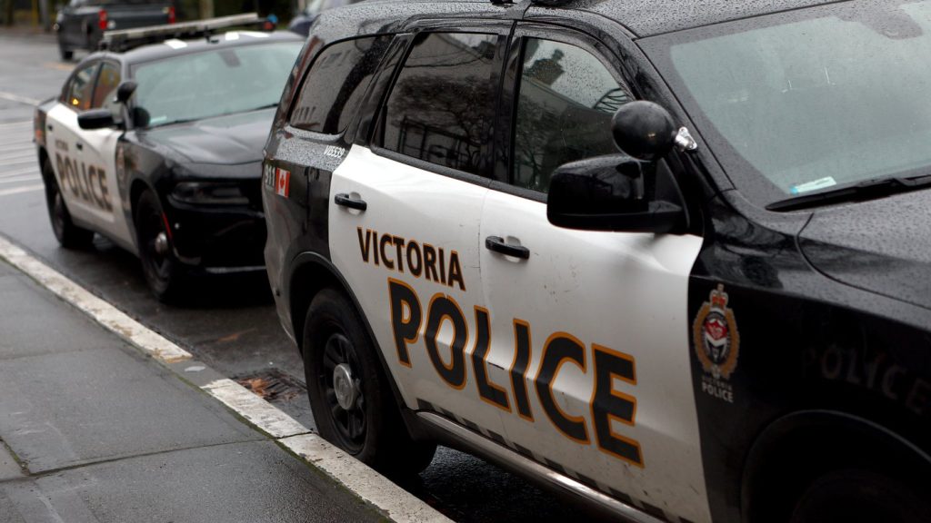 Victoria police vehicles are shown in Victoria, B.C., on Friday, Dec. 20, 2024. THE CANADIAN PRESS/Chad Hipolito