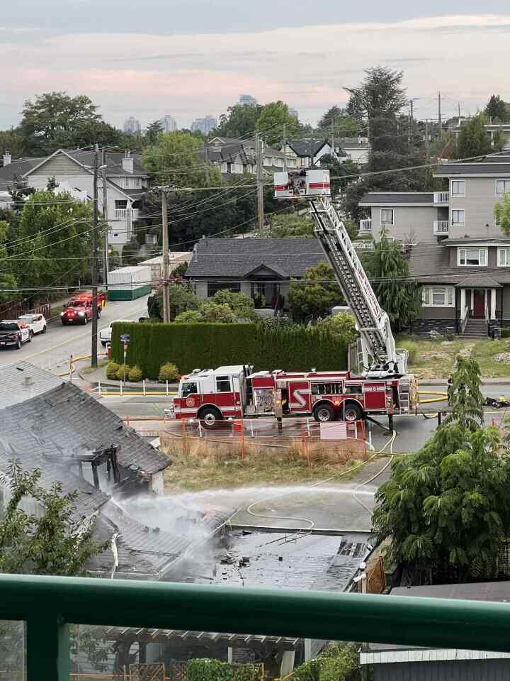 Emergency crews respond to a structure fire in New Westminster.
