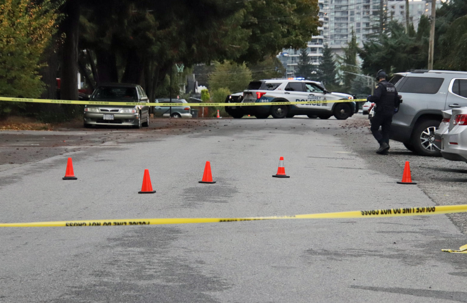 Police investigate shots fired at a home in Surrey