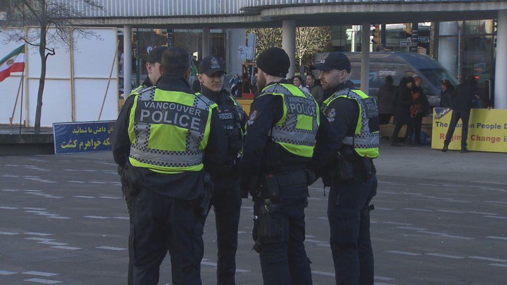 Various protests are seen outside the Vancouver Art Galley on Saturday January 17, 2026.