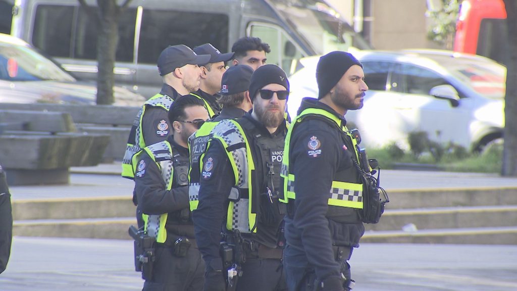 Various protests are seen outside the Vancouver Art Galley on Saturday January 17, 2026.
