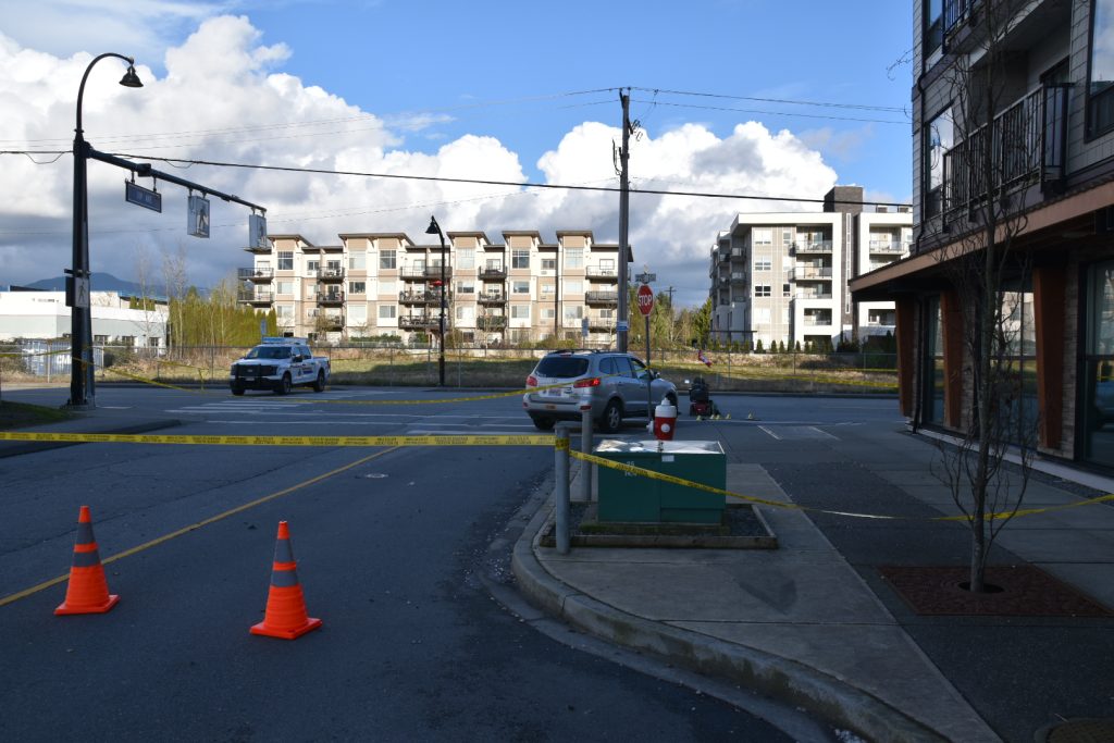 Police on scene of a collision near 119 Avenue and 228th Street on Monday March 9, 2026.