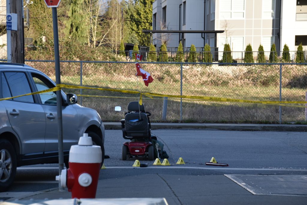 Police on scene of a collision near 119 Avenue and 228th Street on Monday March 9, 2026.