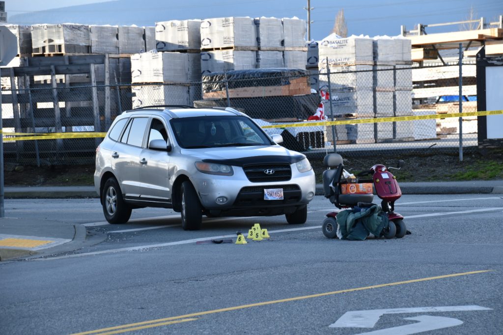 Police on scene of a collision near 119 Avenue and 228th Street on Monday March 9, 2026.
