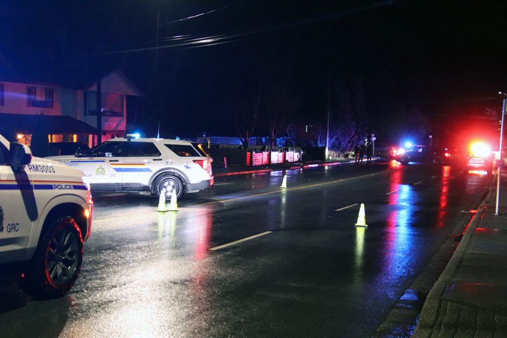 Police investigate a collision on 227th Street near the Eric Langton Elementary School on Tuesday March 10, 2026.