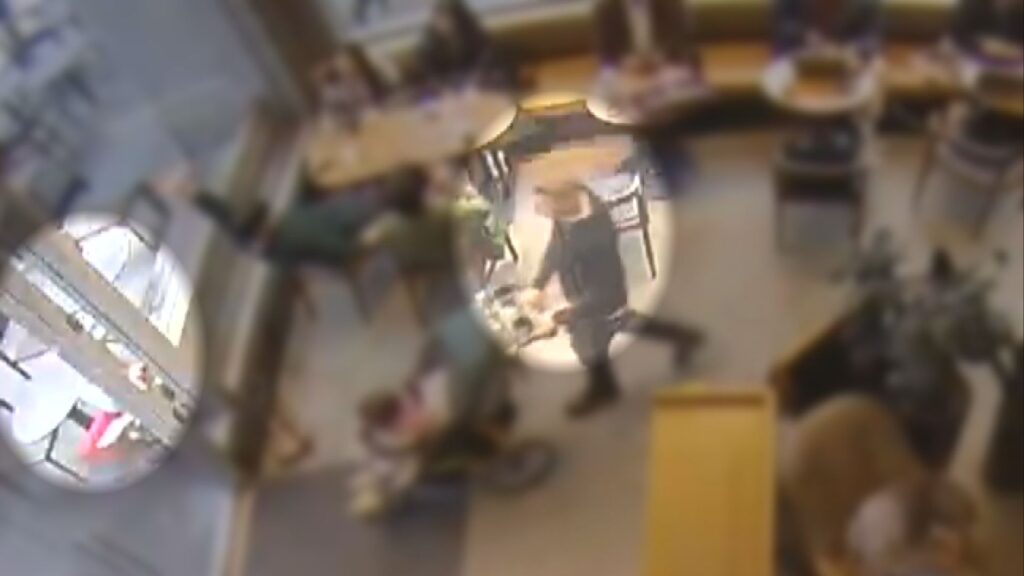 CCTV footage of the accused in Vancouver Starbucks stabbing