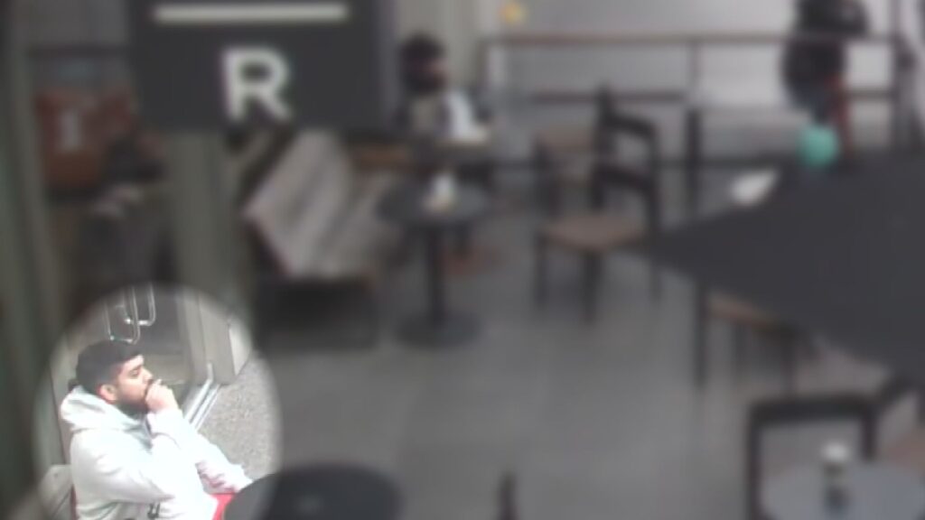 CCTV footage of the accused in Vancouver Starbucks stabbing