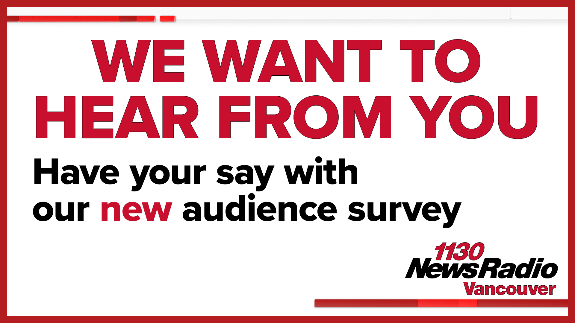 NewsRadio Vancouver survey website graphic