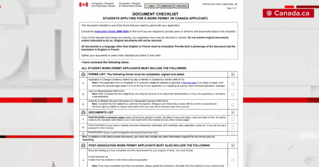 IRCC work permit application.