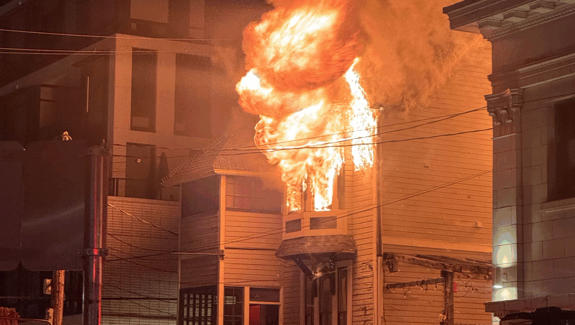 Fire in a mixed-use building in the Mount Pleasant neighbourhood of Vancouver on March 25, 2026. (Provided to CityNews)