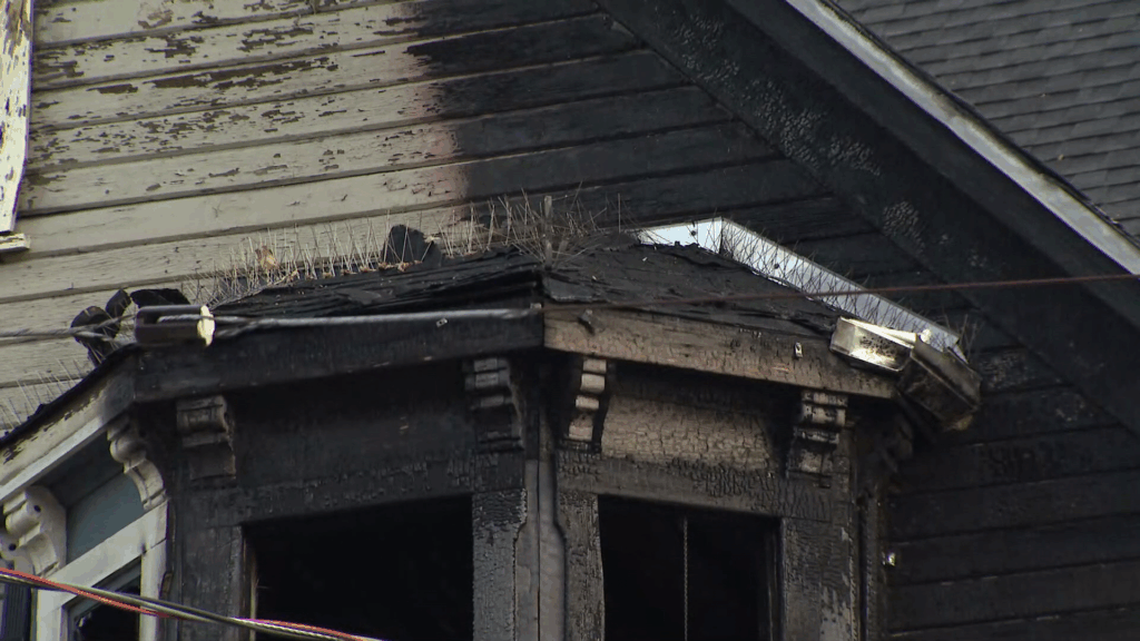 The aftermath of a fire at a multiuse building in Vancouver's Mount Pleasant neighbourhood on March 26, 2026.