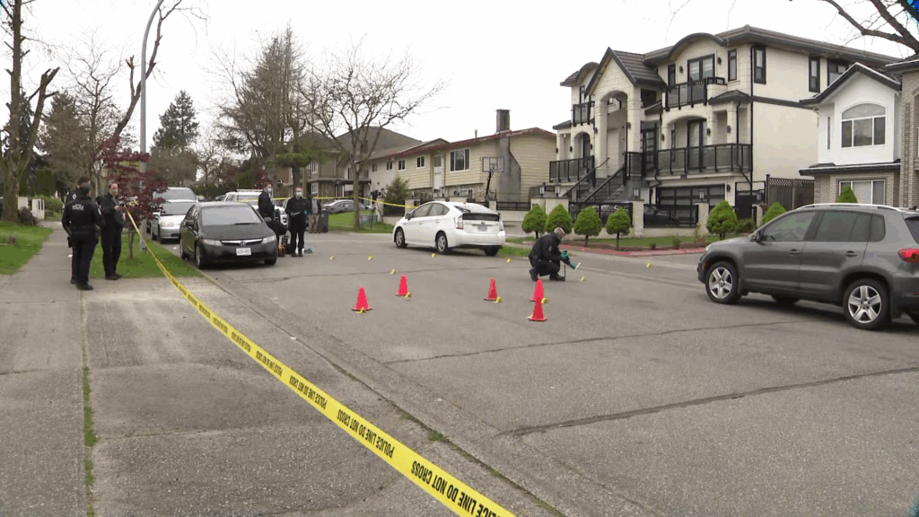 Surrey Police investigate shots fired near 87A Avenue near 134 Street on Wednesday April 22, 2026. 