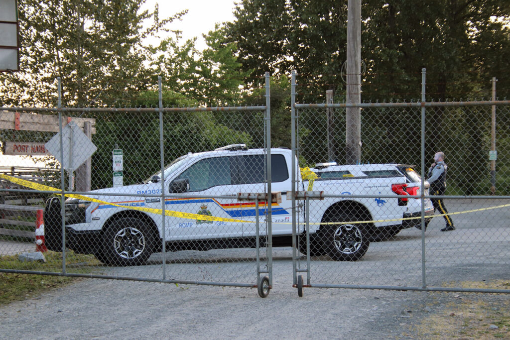 Police respond to the scene of a fatal altercation in Maple Ridge