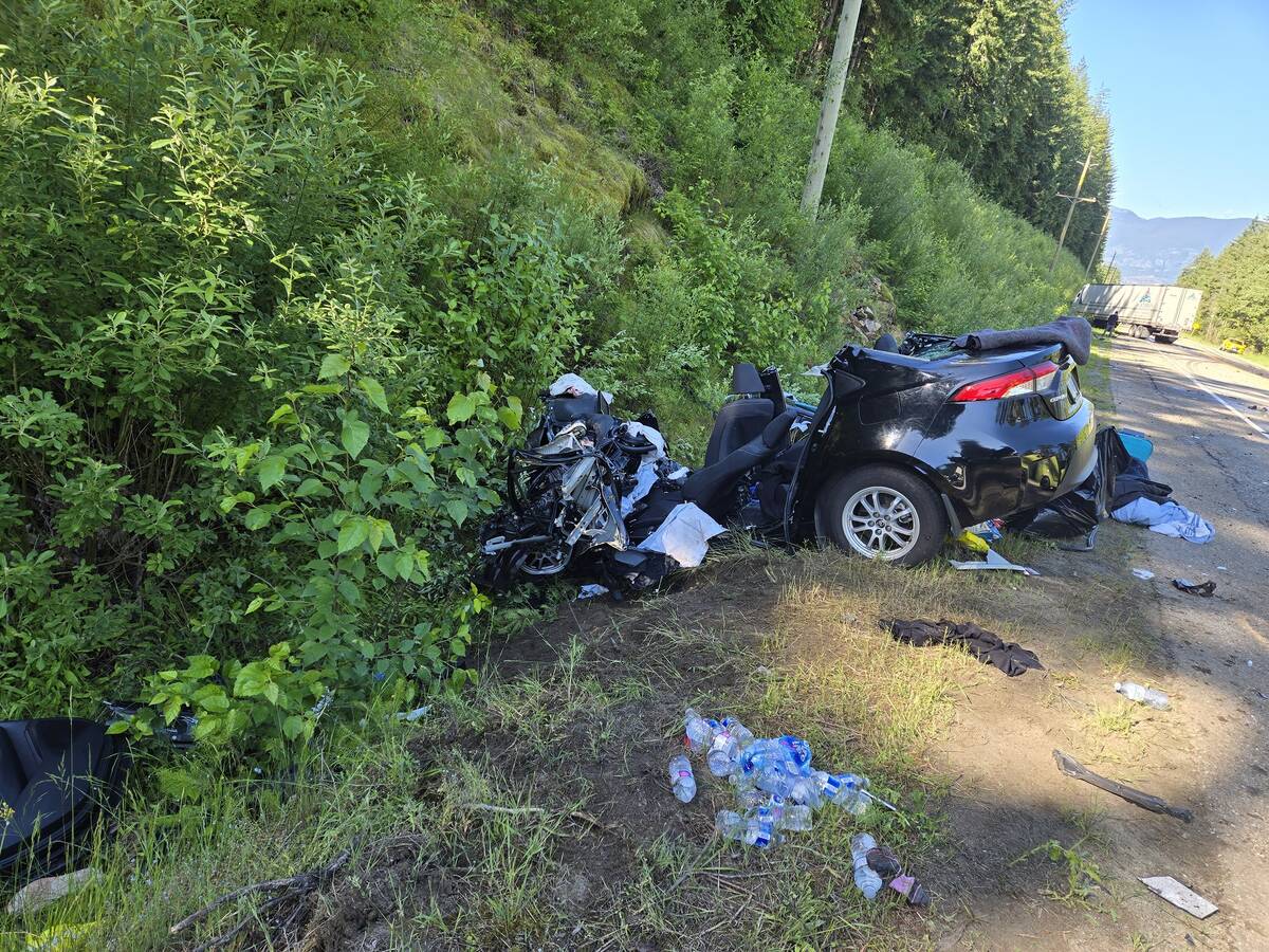 Head-on crash closes Highway 1 east of Salmon Arm