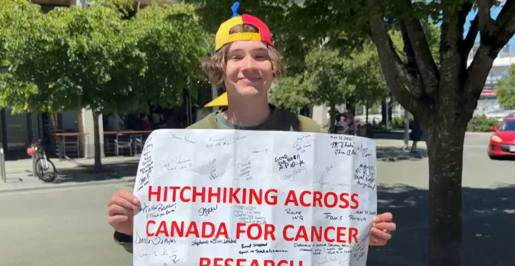 Cancer Survivor Hitchhikes Across Canada in 26 Days, Raises Over $110,000