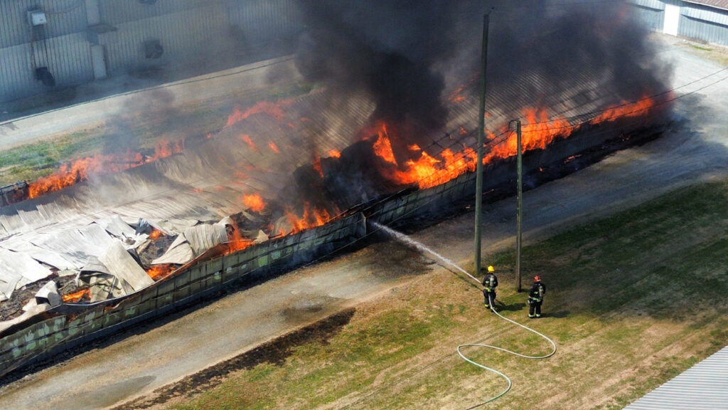 Crews respond to a barn fire near 232nd Street and 40th Avenue in Langley Township on Friday June 19, 2026. (1st Due Media Image)