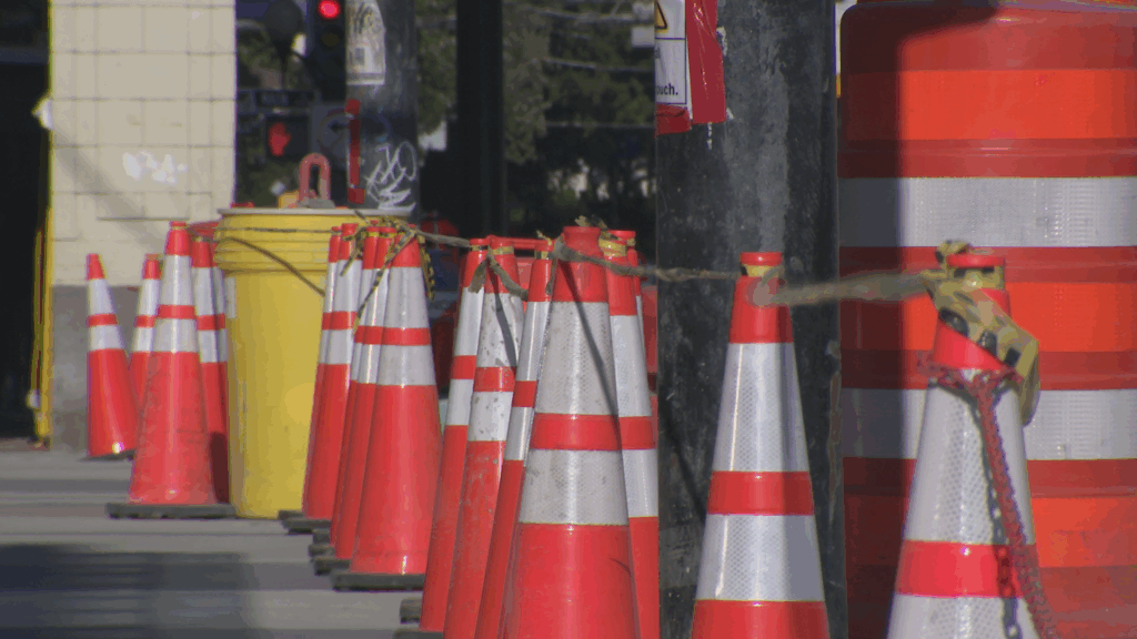 Construction is seen along Broadway in Vancouver on Wednesday June 24, 2026. (CityNews Image)