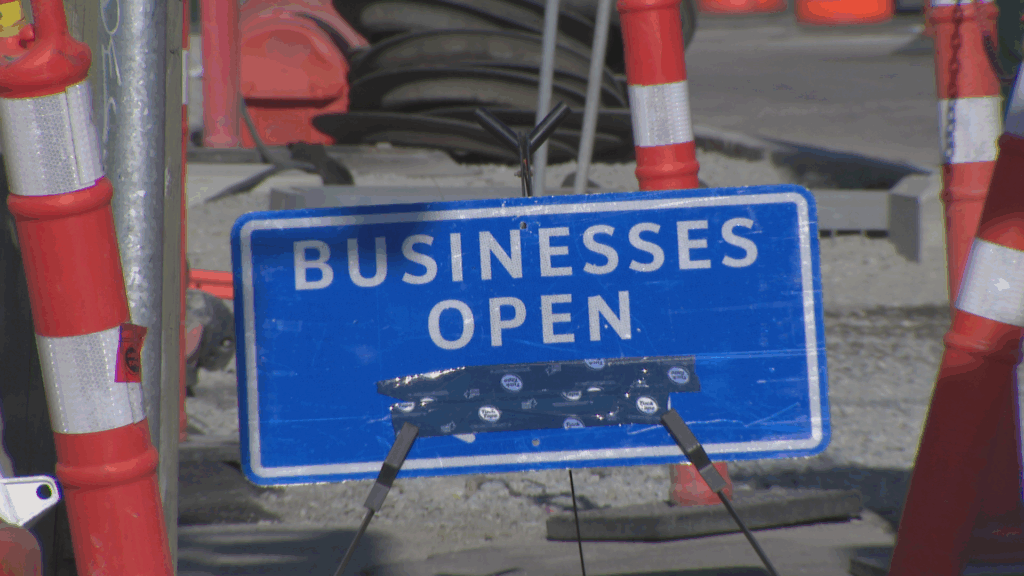 Construction is seen along Broadway in Vancouver on Wednesday June 24, 2026.