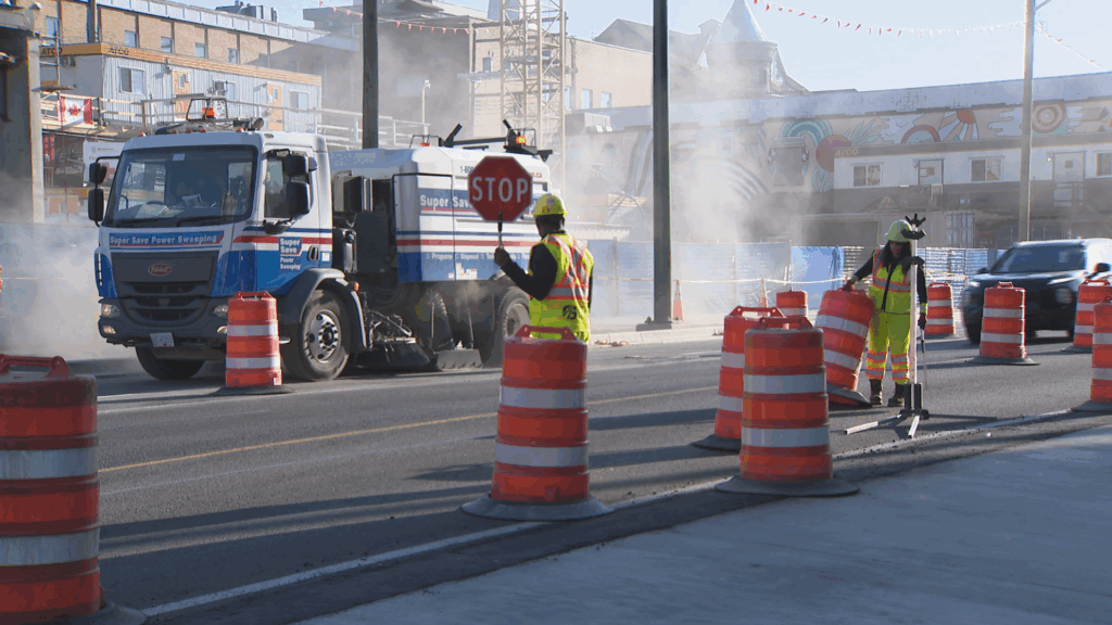 Construction is seen along Broadway in Vancouver on Wednesday June 24, 2026.