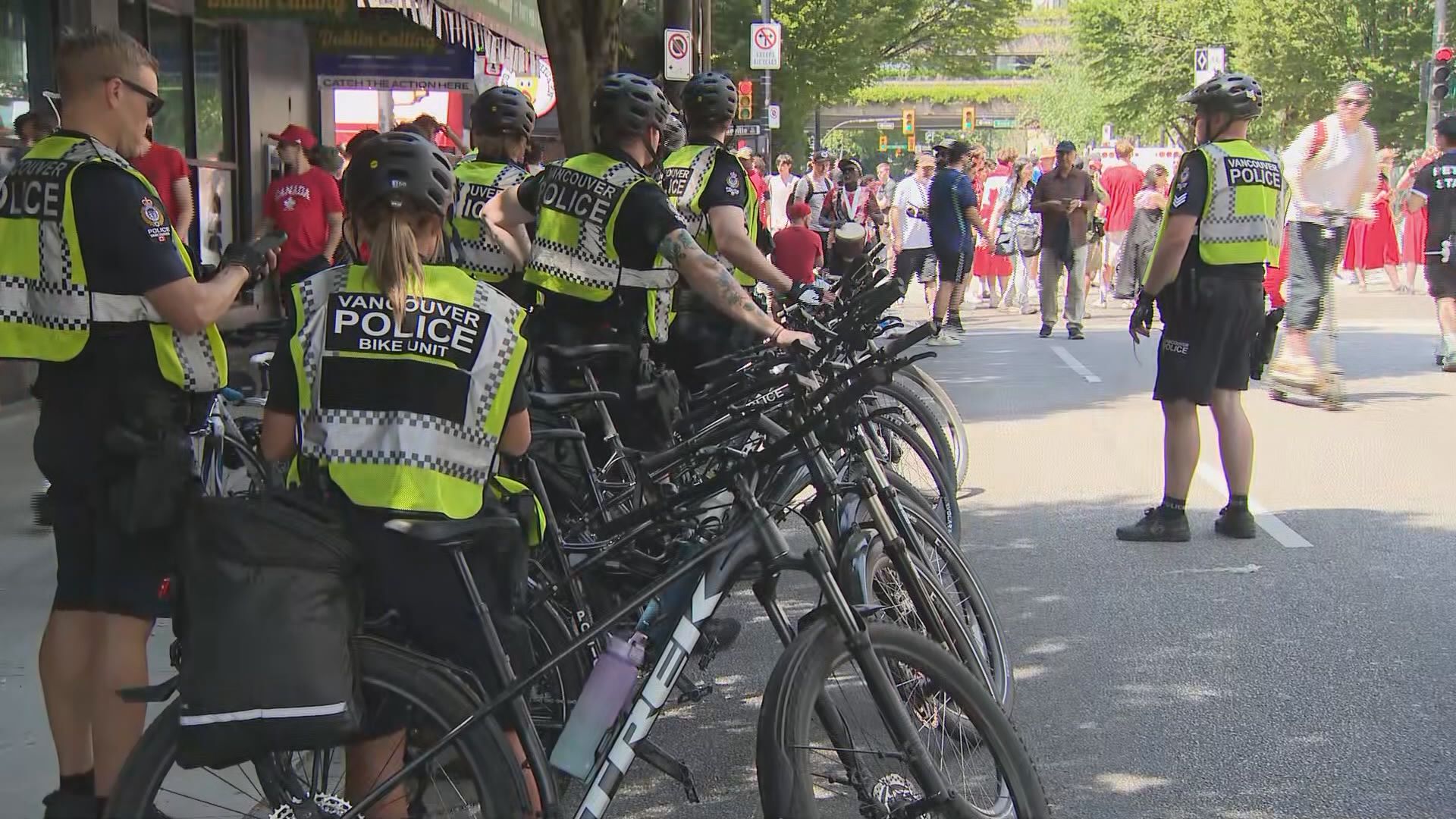 VPD officers are seen during the FIFA World Cup.