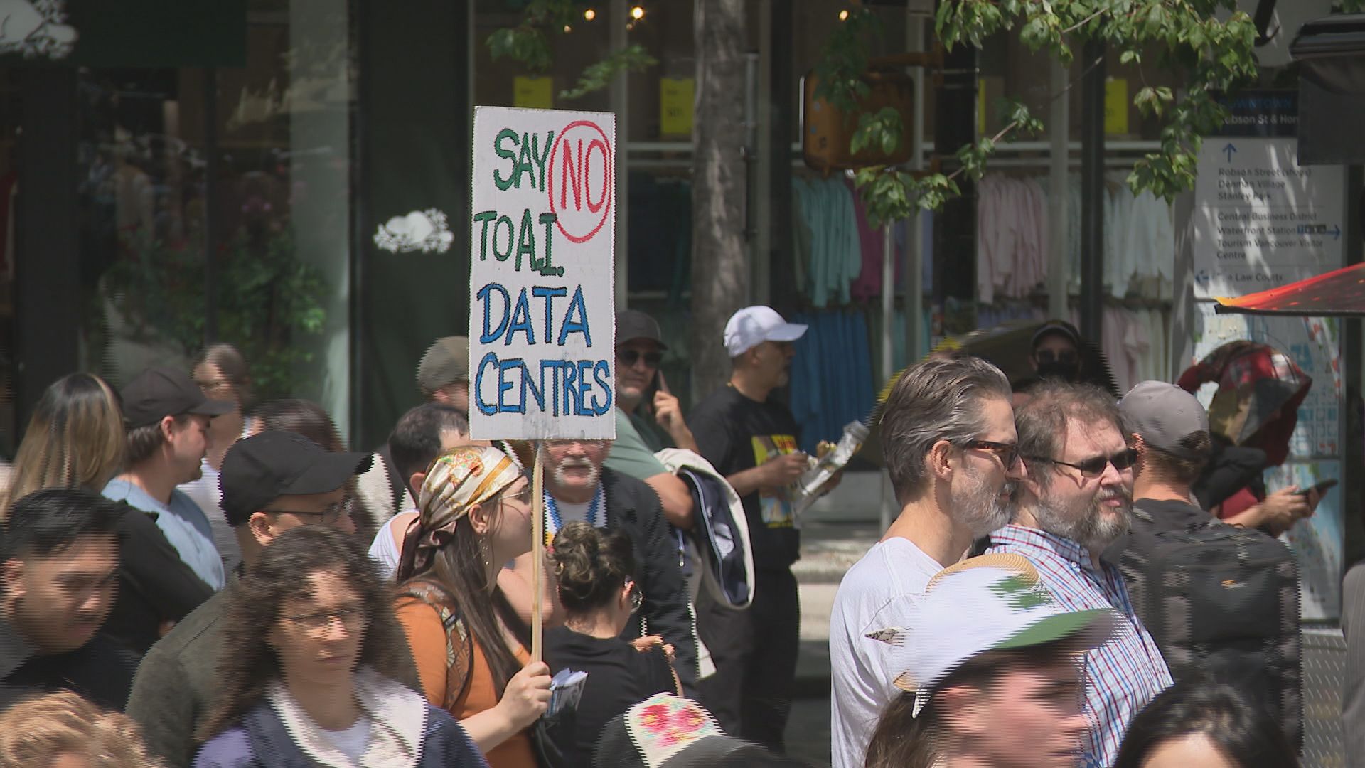 Hundreds protested proposed AI data centres in Vancouver, petition counting 15,000 signatures