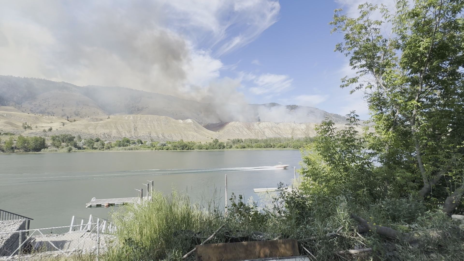 An out-of-control wildfire is burning just east of Kamloops