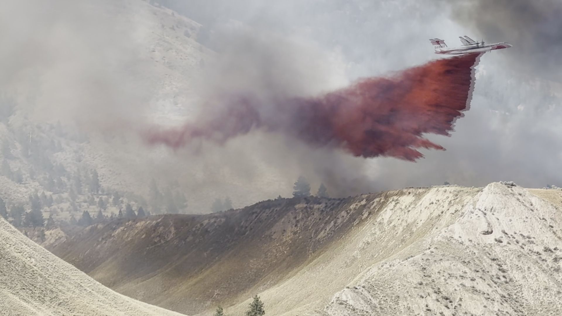 An out-of-control wildfire is burning just east of Kamloops