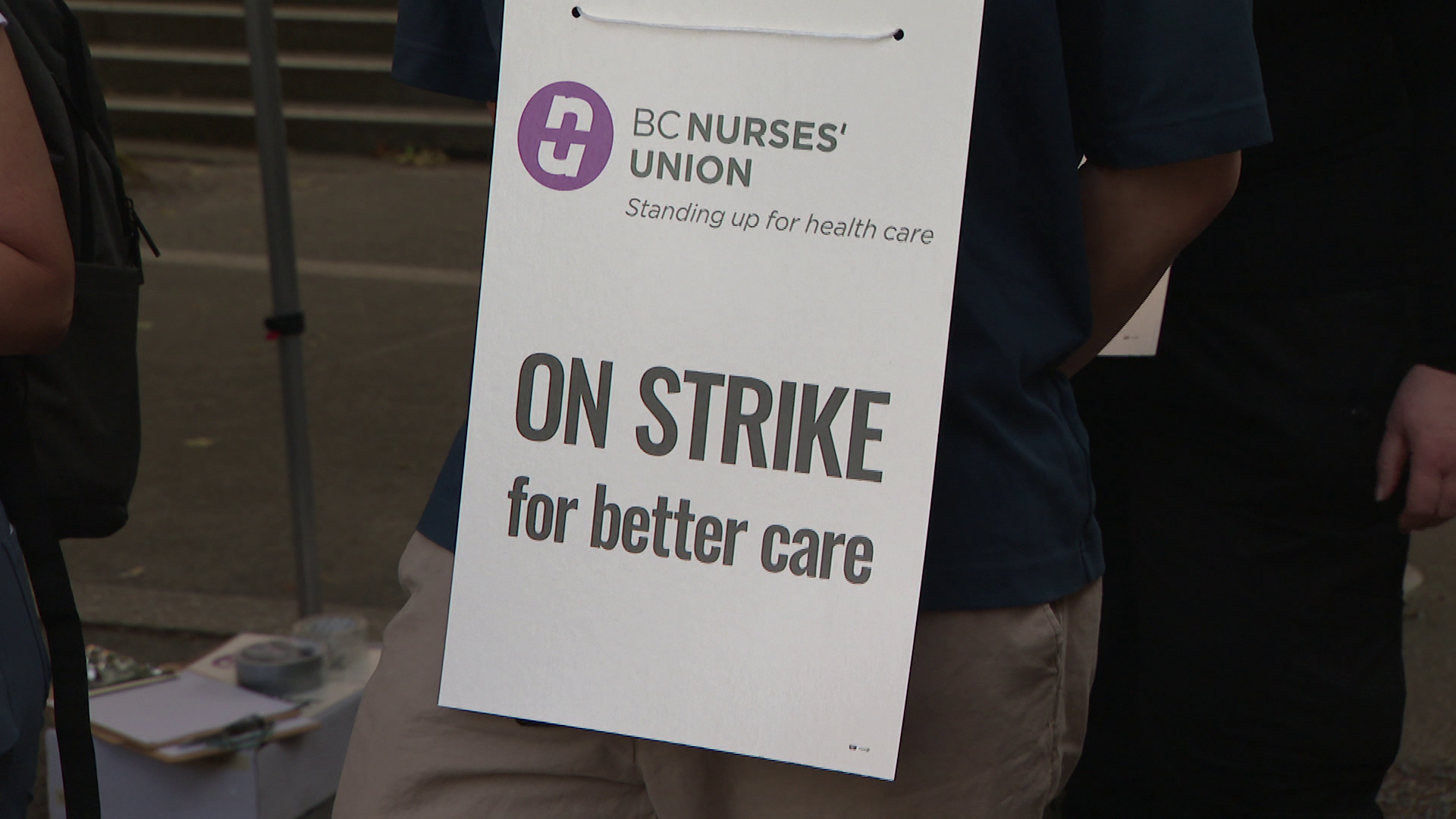 BC Nurses picket outside Vancouver General Hospital on Tuesday July 7, 2026. (CityNews Image)
