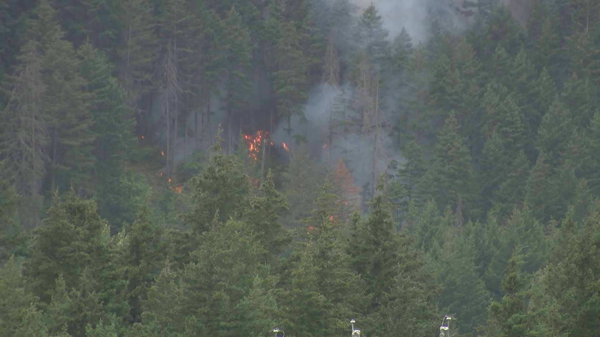 Wildfires are seen near Boston Bar, B.C. on Friday July 10, 2026.
