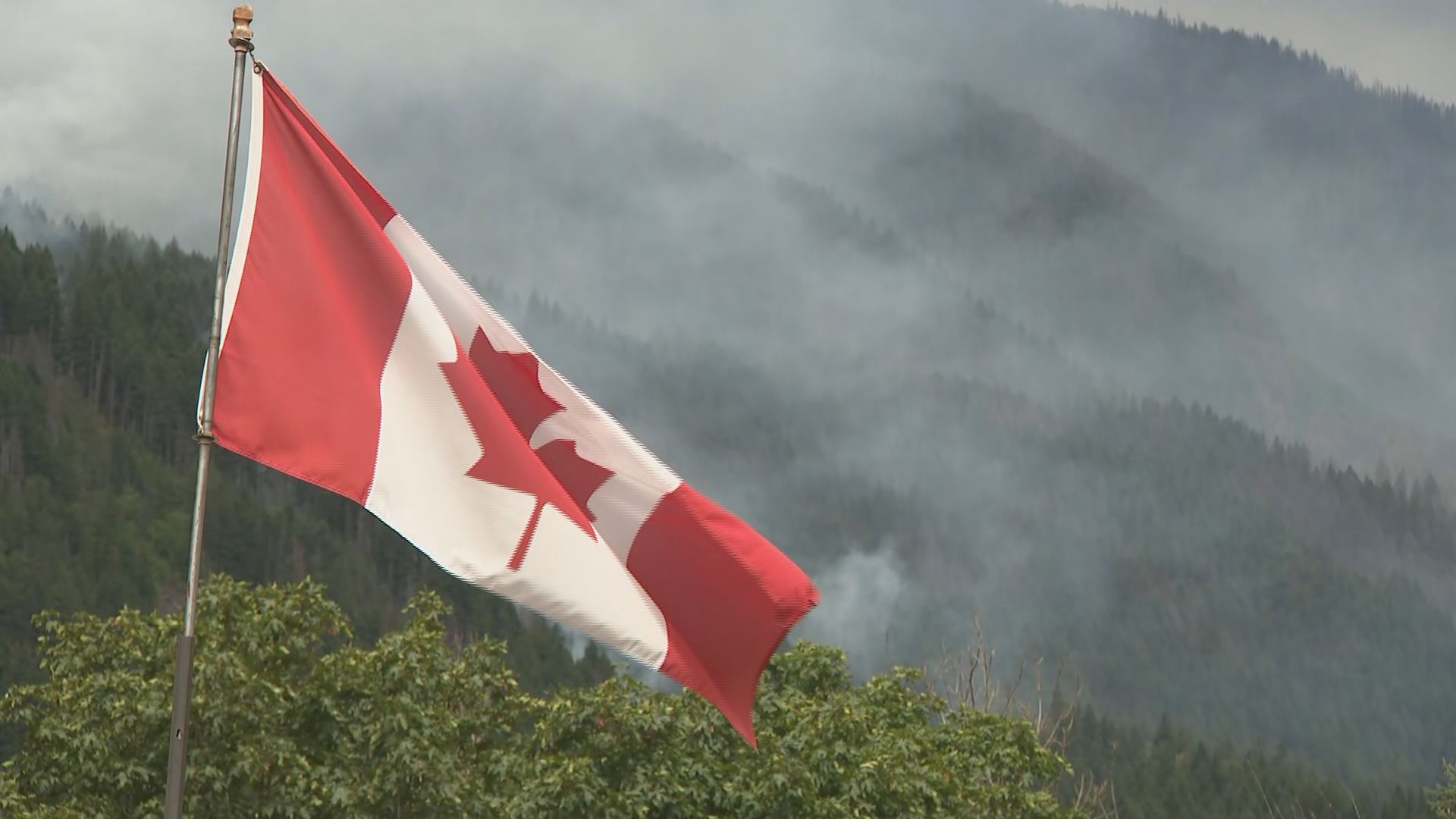 Wildfires are seen near Boston Bar, B.C. on Friday July 10, 2026.