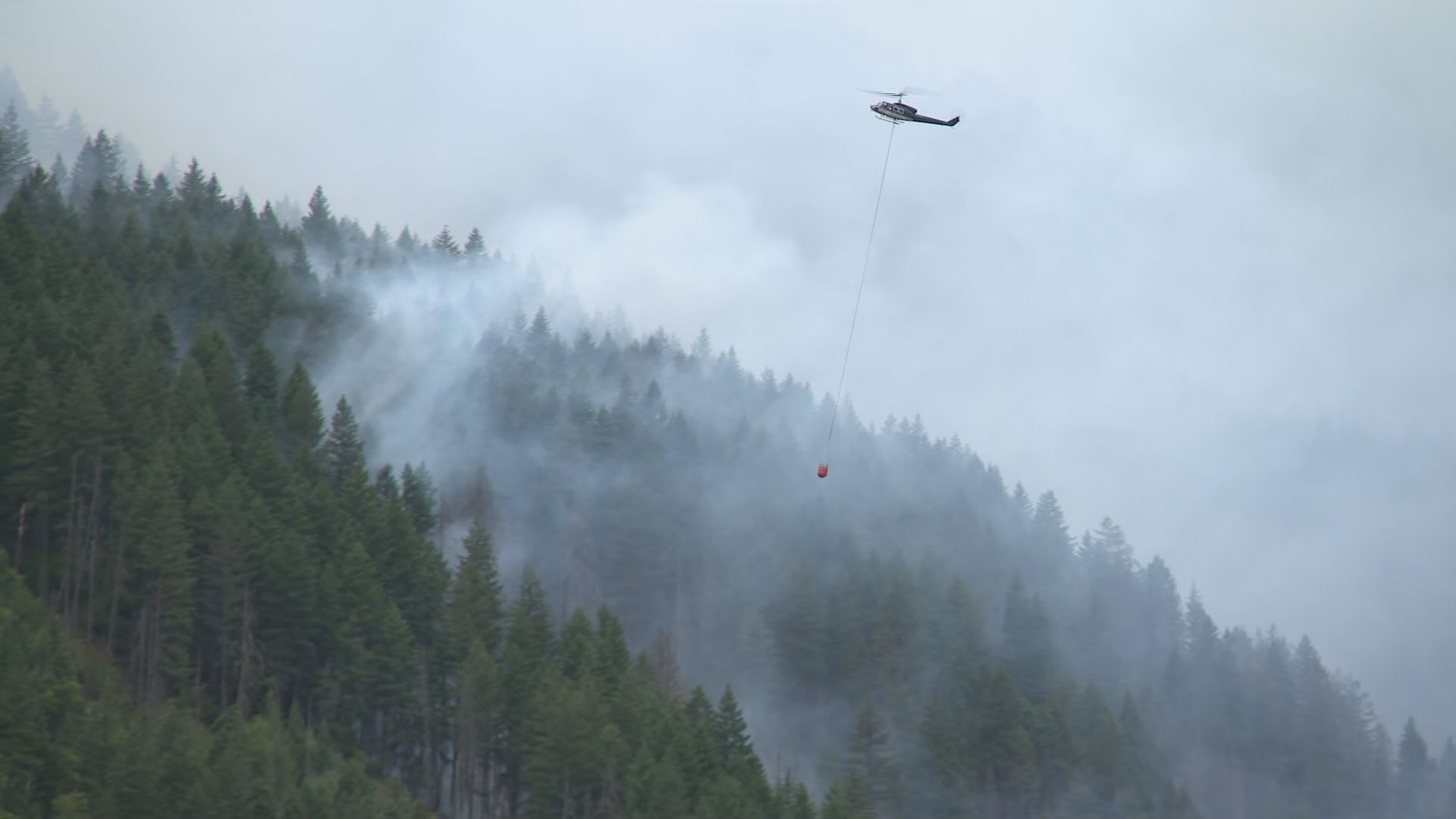 Wildfires are seen near Boston Bar, B.C. on Friday July 10, 2026.