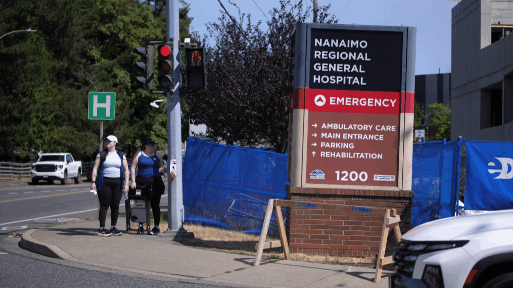 BC Nurses' picket outside of Nanaimo General Hospital on Monday July 13, 2026. (CityNews Image)