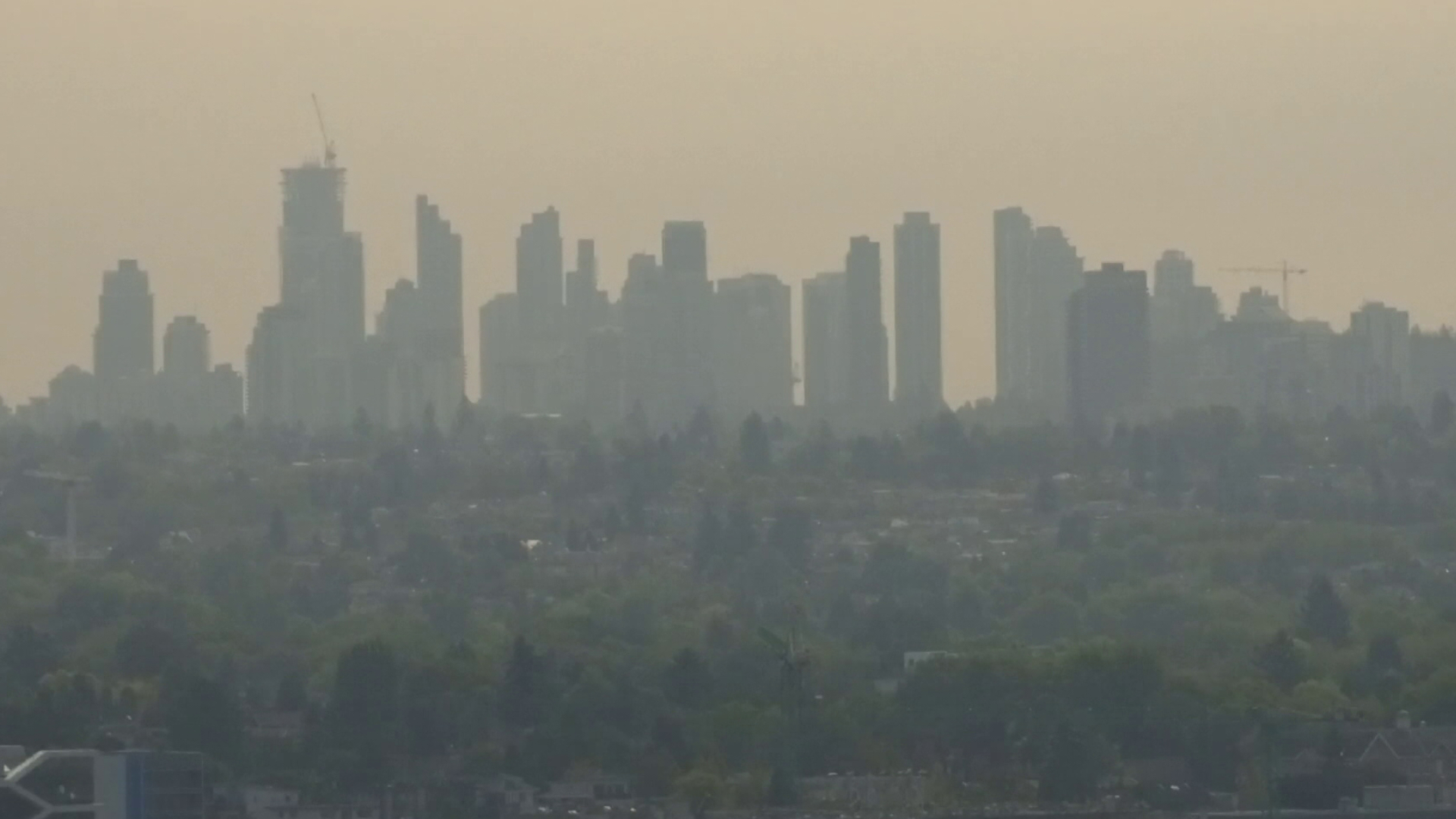 The Metrotown skyline in Burnaby is seen from Vancouver on Monday, August 17, 2026. (CityNews image)